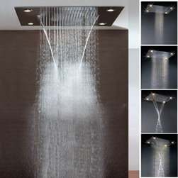 Trialo Solid Brass Recessed Color Changing Water Powered Led Shower - Showerheads And Body Sprays
