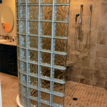 Glass block shower in room addition Simi Valley California