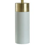 StyleCraft Home Collection - Concrete and Metal Table Lamp, Soft Brass,Natural Concrete, Brussels White - This concrete and metal table lamp provides a soft, delicate touch to any room it is placed in. The light is filtered through a round, hardback shade. The natural concrete and soft brass coloring will make it blend in seamlessly with any other decor you have in the nearby vicinity.