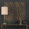 Bowery Hill Modern In The Loop Gold Wall Art in Gold (Set of 2)