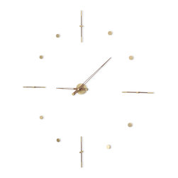 Mito Gold N Wall Clock in Walnut & Brass - Wall Clocks