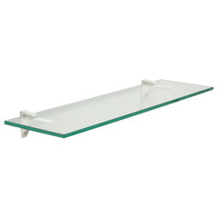 Peacock Floating Clear Glass Shelf - Contemporary - Bathroom