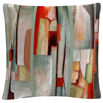 Joval Abstract Triptych' Decorative Throw Pillow
