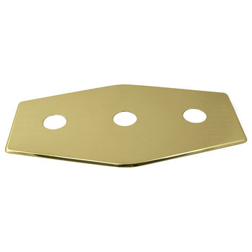 Three-Hole Remodel Plate, Polished Brass