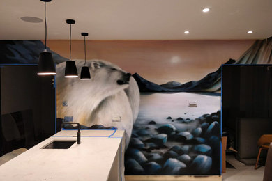 Inspiration for a contemporary kitchen in Manchester.