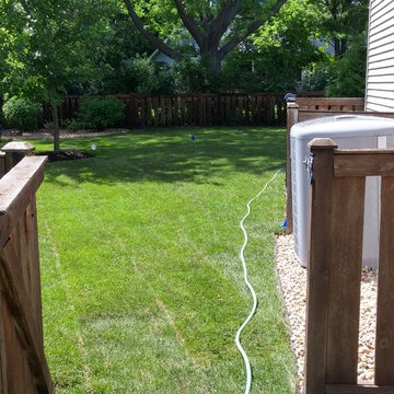 Naperville Patio, Landscape, regrade for drainage and sod