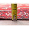 Tomato Red Hand Knotted Wool Vintage Baluch Distressed Oriental Rug 4' x 6'5"