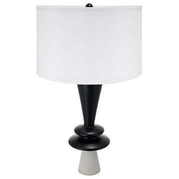 Anita 1 Light Table Lamp, Black and White With Natural