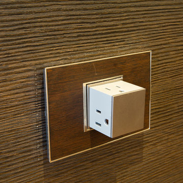 "Corsica" Backpainted White Glass with Wenge Textured