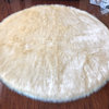 Super Soft Faux Sheepskin Silky Shag Rug, Cream, 12' Round