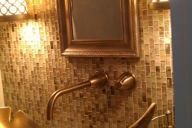 Example of a trendy powder room design in Miami