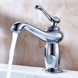 Contemporary Brass Chrome Finish Bathroom Sink Faucet T0560 - Bathroom Sink Faucets