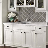 Dove Gray Arabesque Mosaic Tiles BACKSPLASH POLISHED FINISH by HIGHLAND PARK