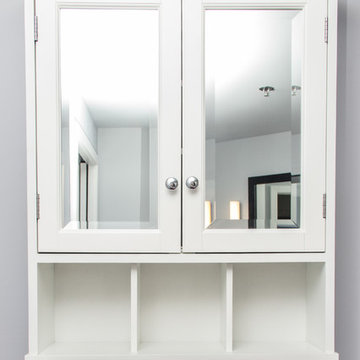 hanging white bathroom cabinet