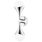 Mitzi by Hudson Valley Lighting - Ariana 2-Light LED Bath Bracket, Polished Nickel, Opal Glossy Glass - Features: