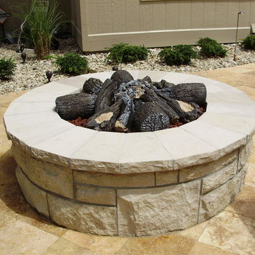 Mortared Limestone Gas Fire Pit