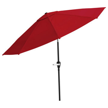Pure Garden 10' Outdoor Tilting Patio Umbrella, Red, Without Base