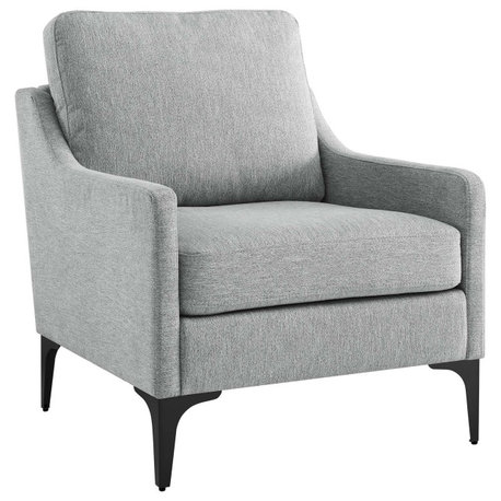 Corland Upholstered Armchair, Light Gray