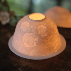 Briar Rose Lithophane Luminary - Candleholders