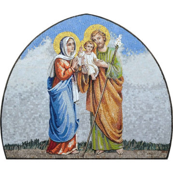 Mosaic Art, Jesus Mary and Joseph, 31"x37"