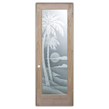 Pantry Door - Palm Sunset - Oak - 28" x 96" - Knob on Left - Pull Open