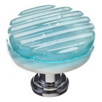 Reed Light Aqua Round Knob, Oil Rubbed Bronze Base