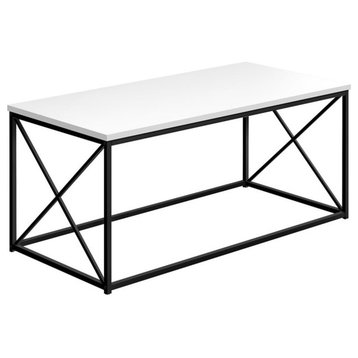 Coffee Table Accent Cocktail Rectangular Living Room 40"L Metal White
