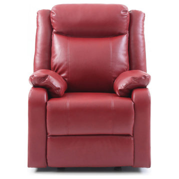 Ward Red Reclining Accent Chair With Pillow Top Arm