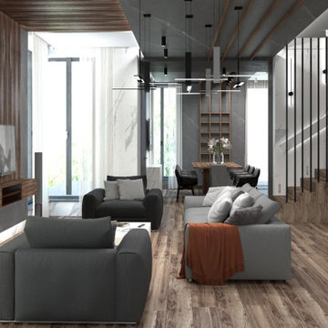 Il soggiorno in stile moderno minimalismo.