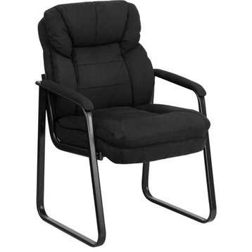 Black Microfiber Side Chair GO-1156-BK-GG