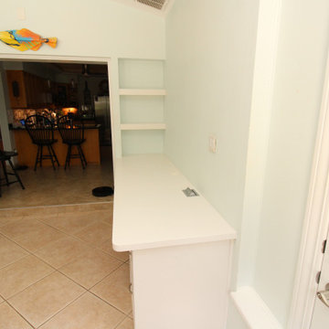 Custom Mission Built-In Desk with a Shaker Base Cabinet Door and Drawers