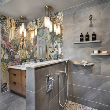Nature-Inspired Eclectic Bathroom in West Orange, NJ.