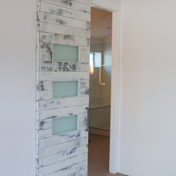 White Weathered Contemporary Barn Door