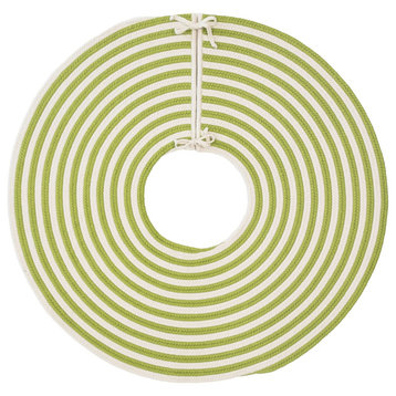 Candy Cane Round Holiday Tree Skirt - Green 50” x 50”