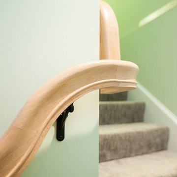 Custom Wood Handrail Detail – Basement Staircase, Newburyport MA