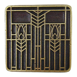 Inviting Home Inc. - Prairie Tulip Knob, Antique-Style Brass - Cabinet And Drawer Knobs