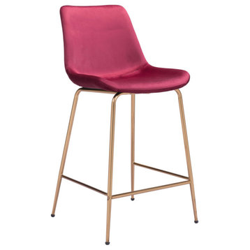 Saturnus Barstool Set of 2, Red and Gold, Counter Stool