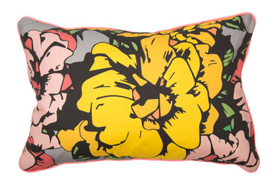 'Shirley' yellow floral cushion