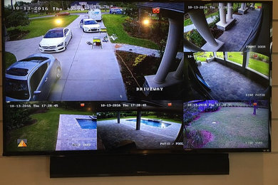 Security camera install visible from living room tv