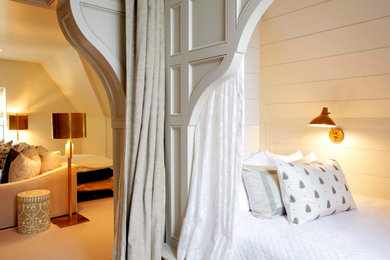 Example of a transitional bedroom design in Other