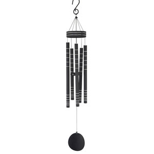 AQUA TUNE WIND CHIME ~ Textured Black 51 inch Amish Handmade in USA Recycled 