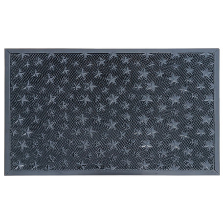 A1HC Rubber Pin Welcome Door Mats 24"x36" for Outdoor Entrance, Barn Stars Black