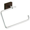 Square Chrome Towel Ring With Wood Base