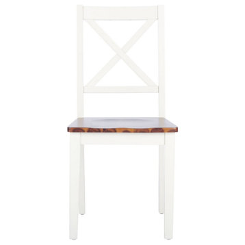 Pixie X Back Dining Chair, Set of 2, White/Natural