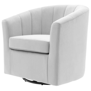 Armchair Accent Chair, Velvet, Gray, Modern, Living Lounge Hospitality