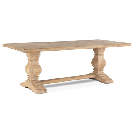 Pengrove 84-Inch Rectangle Mango Wood Dining Table in Antique Oak Finish