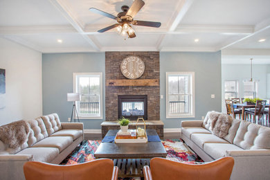 Inspiration for a farmhouse living room remodel in Other