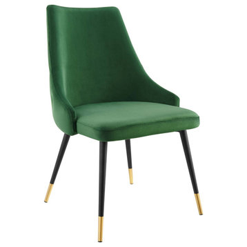 Adorn Tufted Performance Velvet Dining Side Chair, Emerald