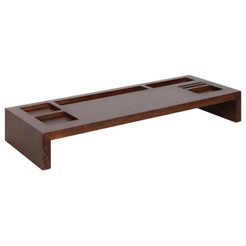 Briggs Desktop Wood Monitor Stand, Walnut Brown 26x10.5x4