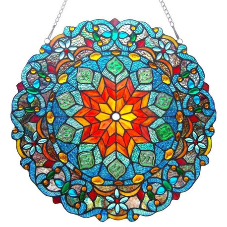 Chloe Lighting Round Window Panel With Multi-Colored CH1P148MB21-GPN